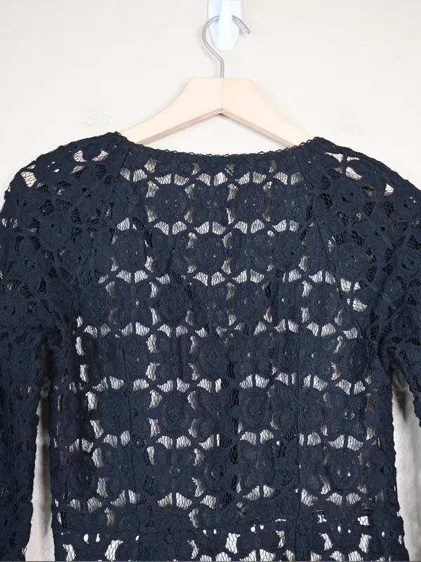Free People Women's 4 Back to Black Crochet Mini Dress - Image 4
