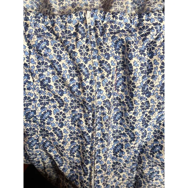 Vtg Boho Y2K Blue Floral Halter Backless Sundress Calico Mini Cottagecore V-Neck - Image 6