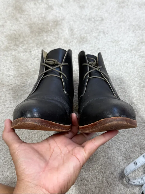 Nisolo Isa Chukka Boots Leather Oxford Block Heels in Black 7.5 - Image 7