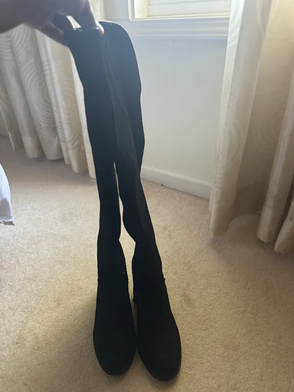 MIA Knee High Black Suede Boots - Image 3