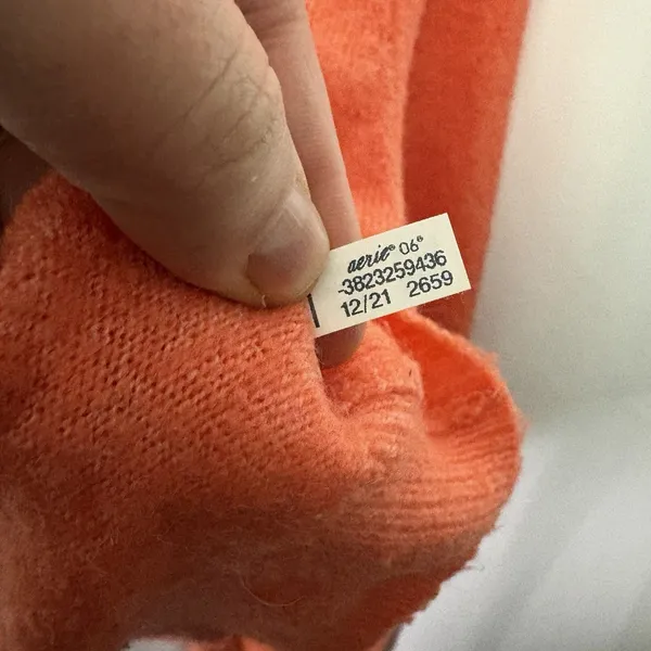 AERIE Campus Cool Plush Orange Button Front Cardigan Sweater Women’s XL - Image 8