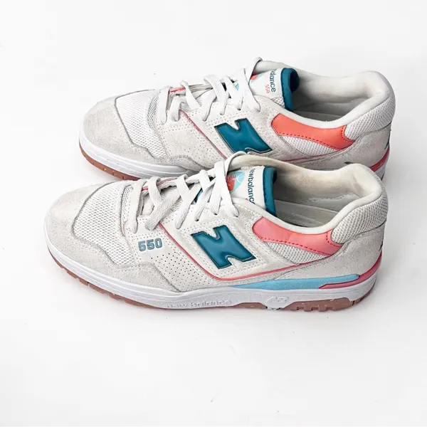 NEW BALANCE 550 Sea Salt Verdigris Speckled Soles Sneakers 8.5 Ortholite Comfort - Image 4