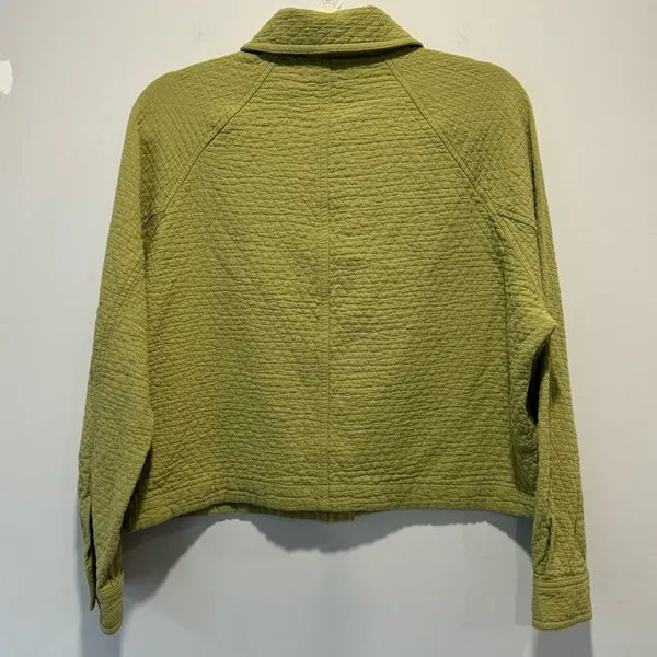 NWOT Madewell Quilted Crop Shirt-Jacket Shacket Button Down Green‎ NJ607 Medium - Image 6