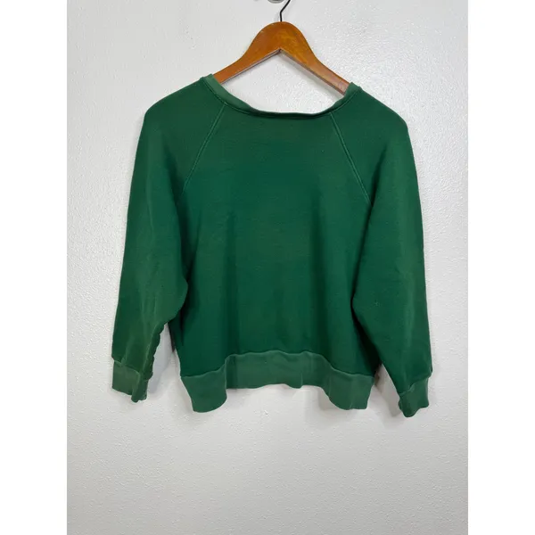 Reformation‎ Jeans Green Raglan Crewneck Sweatshirt Large Sustainable Pullover - Image 2