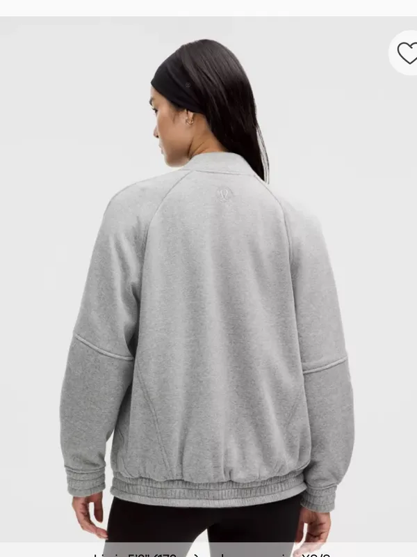 NWT Lululemon Scuba Oversized Varsity Jacket *Plush / Heathered Medium Grey - Image 3