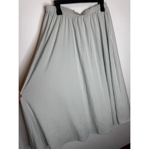 OGL Move Gray Maxi Skirt Long Flowy High Rise Elastic Waist Pockets Size L - Image 8