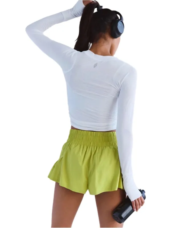 NWT Free People Movement Get Your Flirt On Shorts Honey Dew Moss Large - Image 3