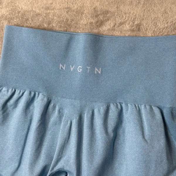 NVGTN Sky Blue Contour Seamless Leggings Womens M Activewear Workout Gym - Image 2