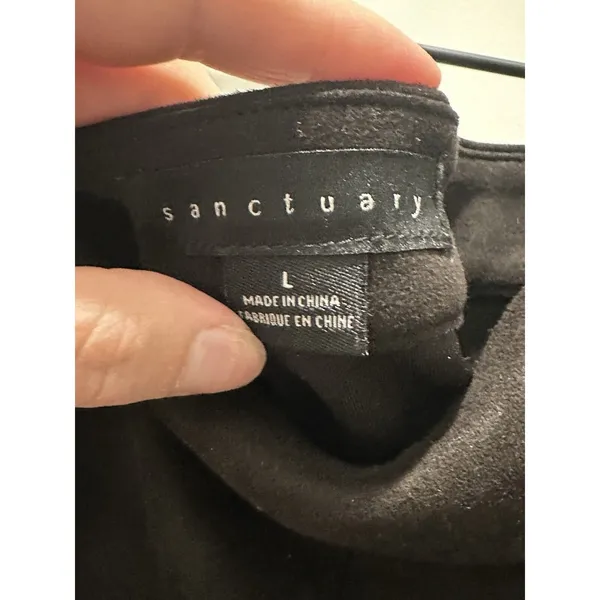 Share Sanctuary Penny Lane Faux Suede Mini Skirt Women’s Large Black A-Line - Image 4
