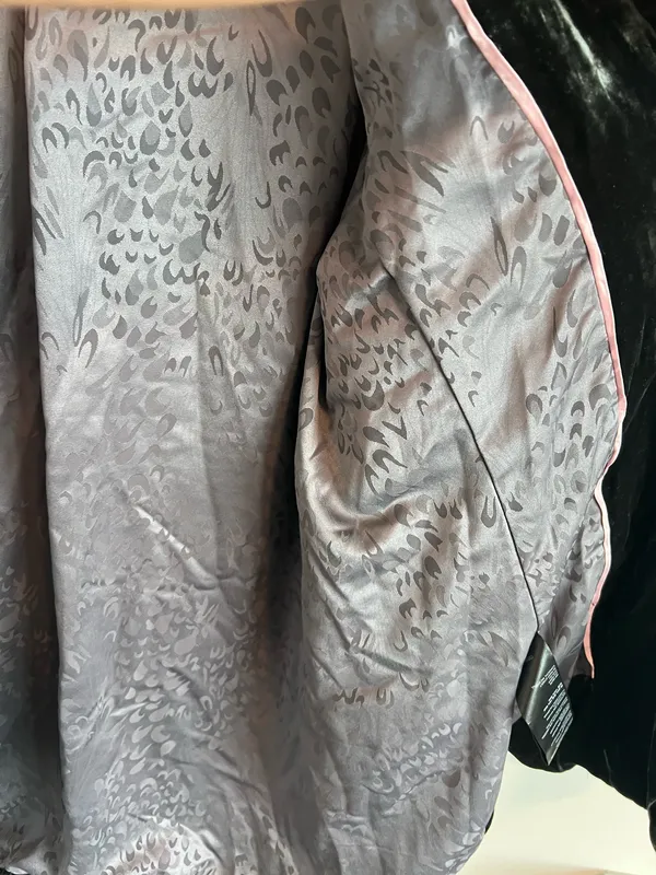 Anthropologie Alessia Velvet Blazer Jacket Womens S Emerald Green Crushed Velvet - Image 11