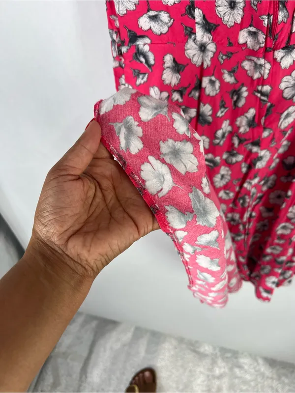 Wallis Fuchsia Floral Cap-Sleeve‎ Mini Dress - Image 9