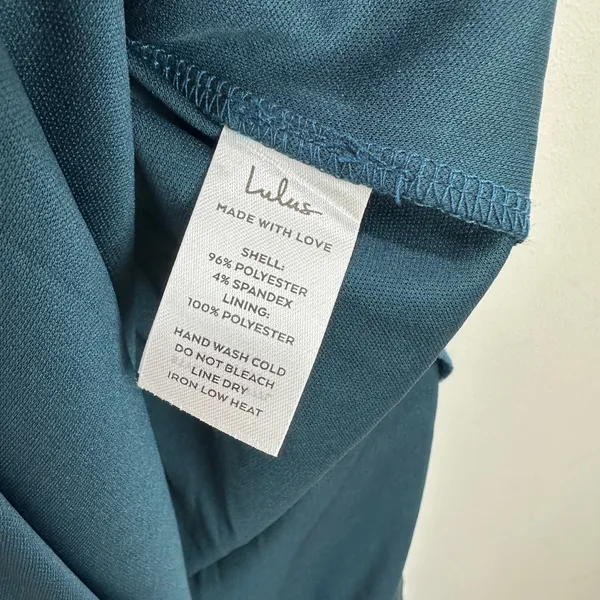 Lulus Stunning Arrival Dark Teal Satin Off The Shoulder Maxi Dress Formal S NWT - Image 10