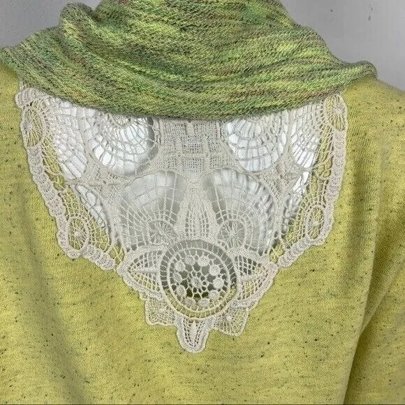 BKE Womens Sweater Small Yellow Snap Front Lounge Streetwear Cozy Retro‎ - Image 6