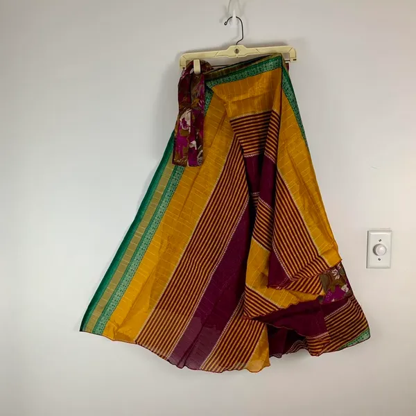Reversible Maxi Wrap Skirt BINW717 Purple - Image 2