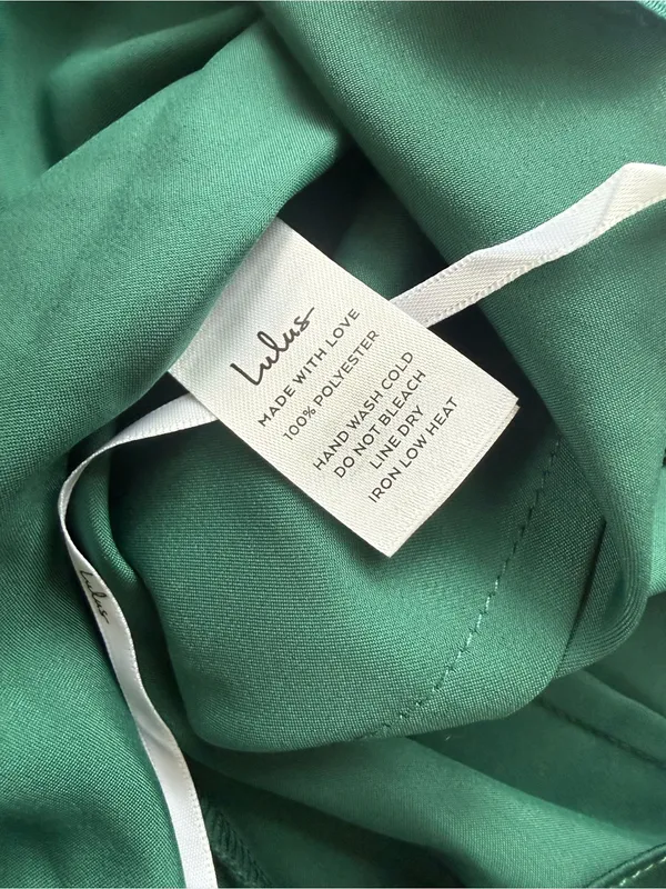 Lulu’s Hollywood Woman Forest Green Satin Midi Dress Size Small - Image 8