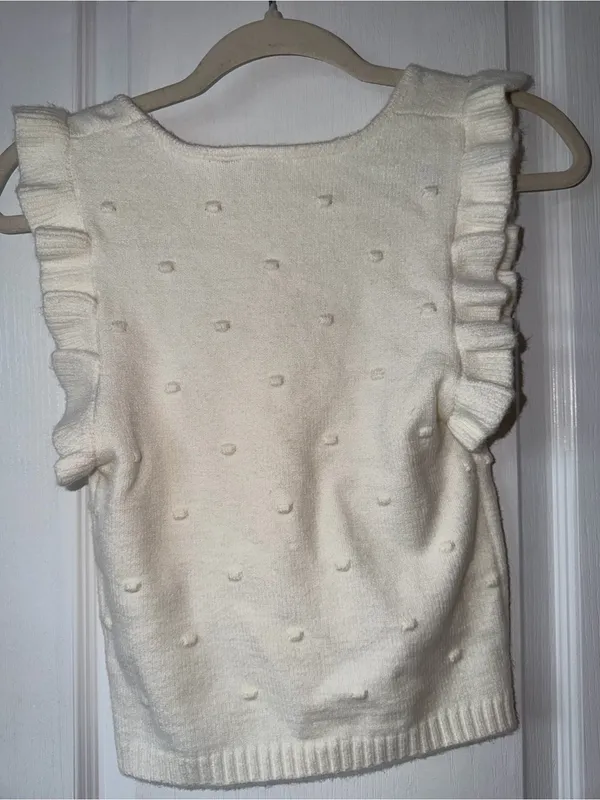 Able Cream Knit Top with Pom Texture - Image 3