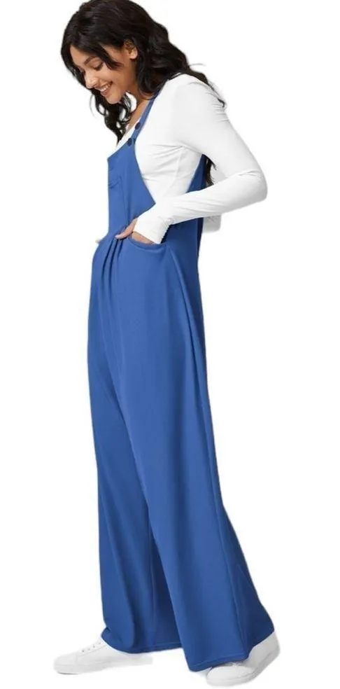 - NWT Adjustable Strap Button Plicated Waffle Overalls Sz M - Image 3