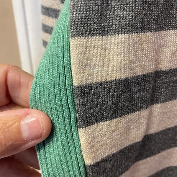 OAK Green and Gray Striped Sweater Size XL - Image 3