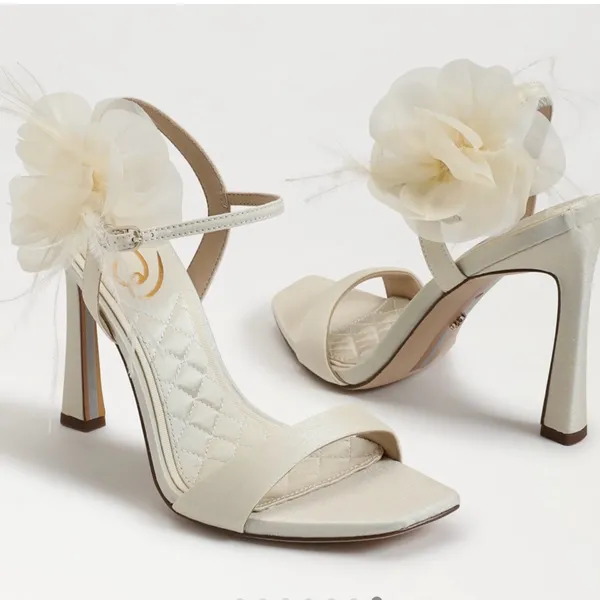 Sam Edelman Cream Floral Heels - Image 2