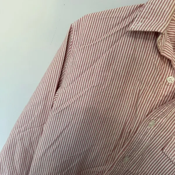 J Crew Classic Red Striped Button Down Shirt - Image 4
