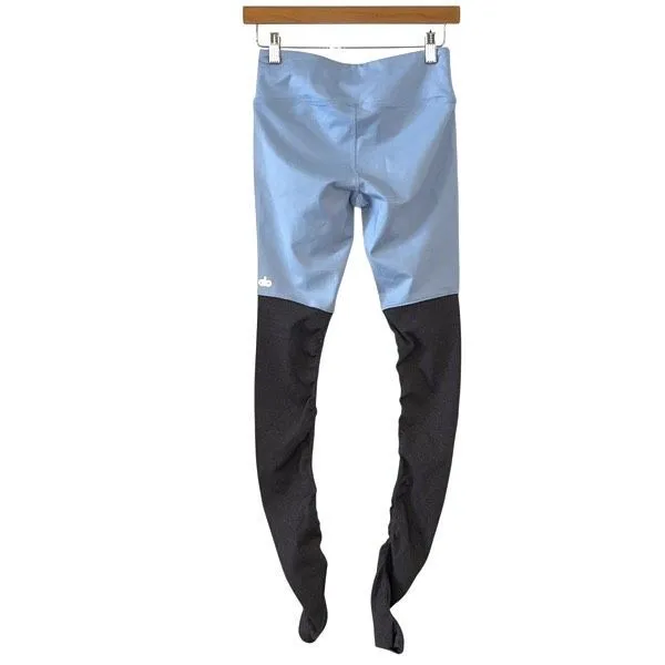 Alo Yoga Womens Goddess Colorblock Ruched High Waist Leggings Blue Black Size XS - Image 5