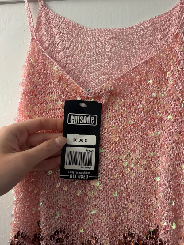 Vintage Sequin Spaghetti Strap Tank Pink Size XXS - Image 6