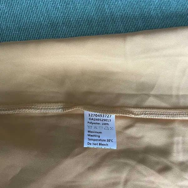 Commense Satin Maxi Dress Gold Cutout Tie Strap Size S - Image 8