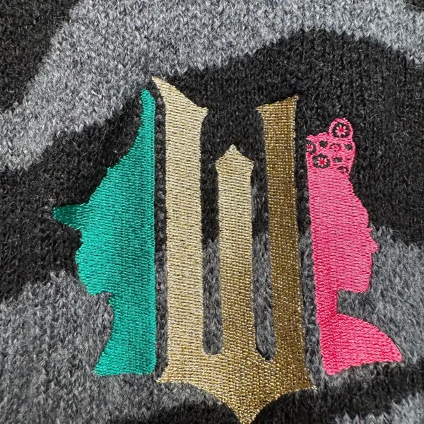 Wicked Paul Tazewell Collection Striped Cardigan XL Black Grey‎ Elphaba Glinda - Image 2