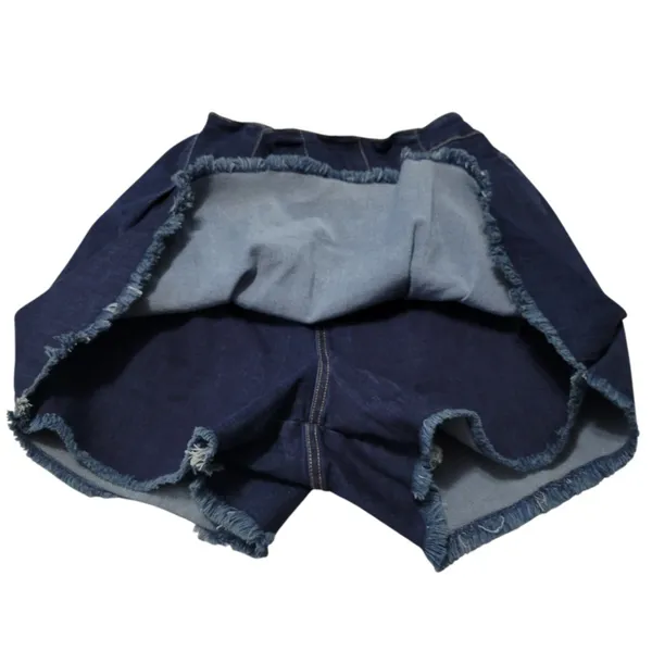 One5One Skort Size Medium W24"3.5" ONE5ONE Blue Denim Skort Pleated Skirt Shorts - Image 4
