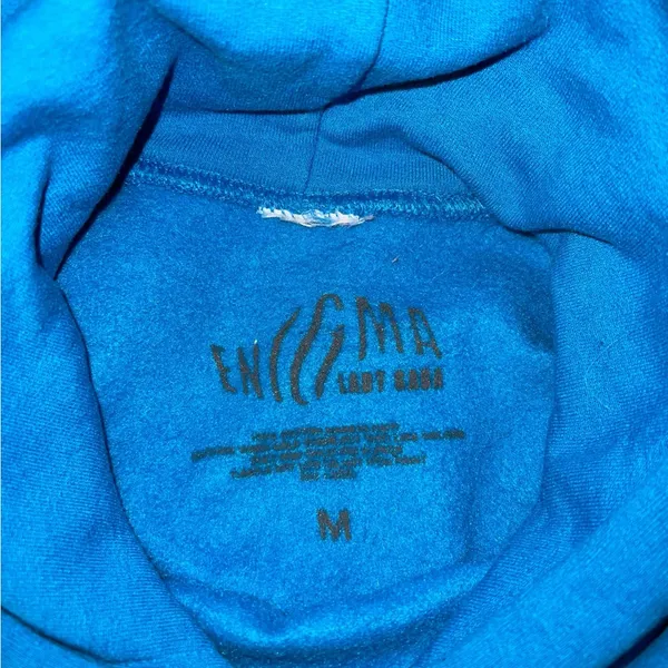 Lady Gaga Official Enigma Tour Pullover Hoodie Blue Medium - Image 3