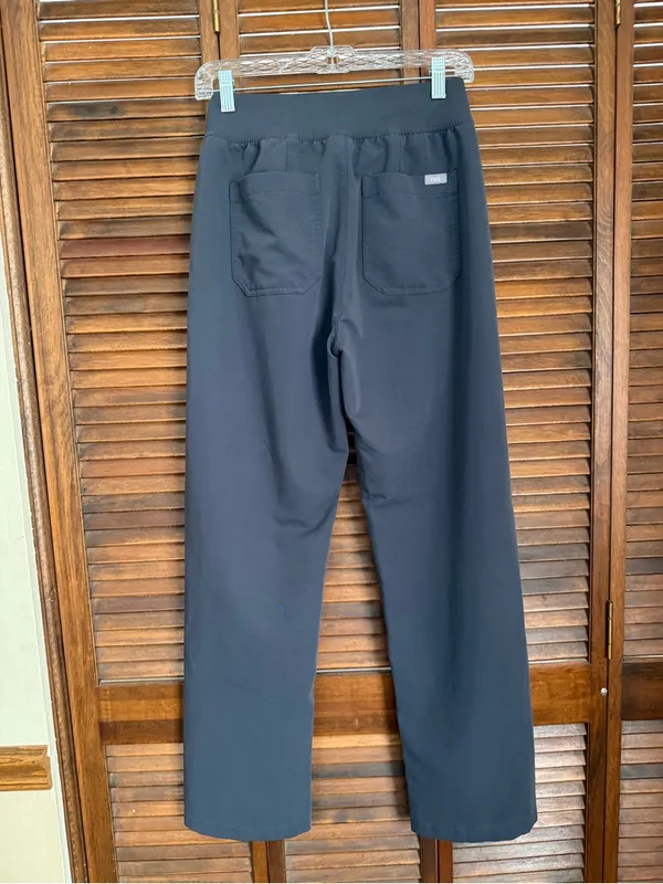 Figs Livingston High-Rise Straight-Leg Scrub Pant Charcoal Gray - Image 4