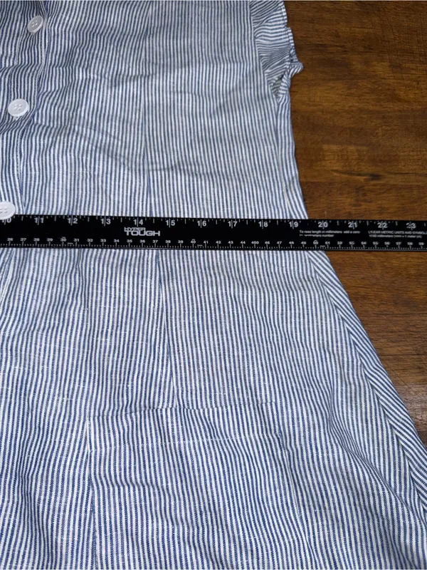 Olivaceous Becca 100% Linen Striped Shirt Dress‎ Cottagecore Preppy Coastal S - Image 7