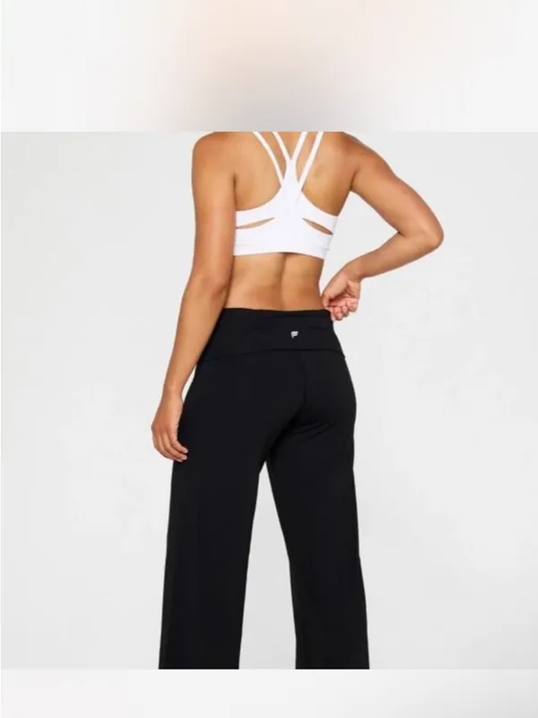 Fabletics Black Straight-Leg Performance Pants fold over - Image 2