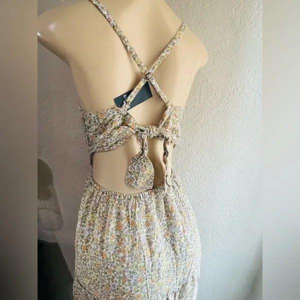 Hollister women’s bohemian sexy maxi floral print dress size Med NWT - Image 11