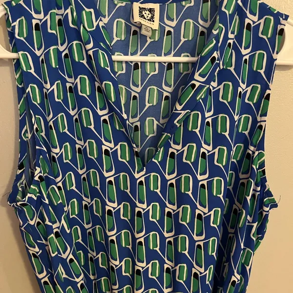 Anne Klein Blue and Green‎ Patterned Maxi Dress - Image 2