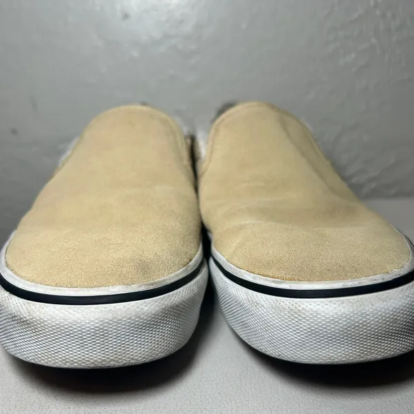 Vans Asher Womens Suede Slip On Fur Lined Shoes Size 8‎ Beige Comfort Casual - Image 2