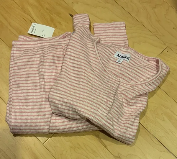Abound Pink and White Striped Lounge Set - Image 2