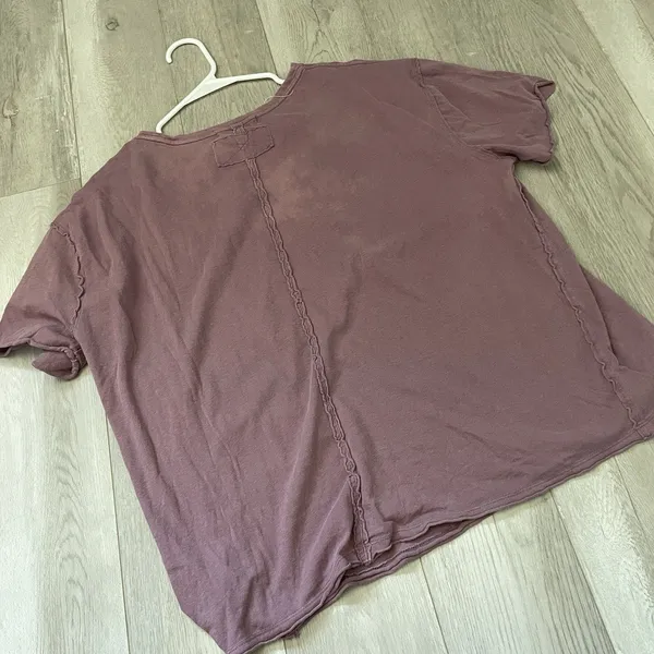 Free People TShirt oversized nina short sleeve womens Purple xsmall casual boho - Image 4