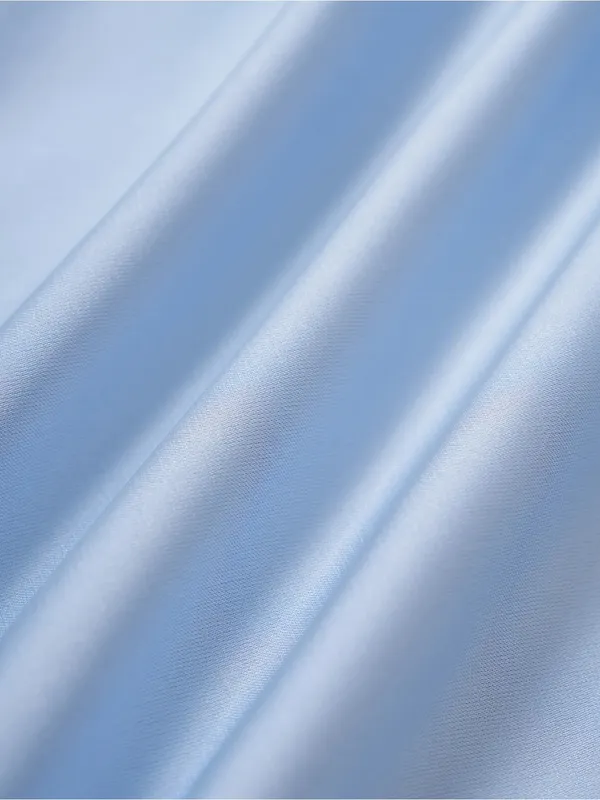 Rihoas Blue Satin Ruched Slip Maxi Dress - Image 8