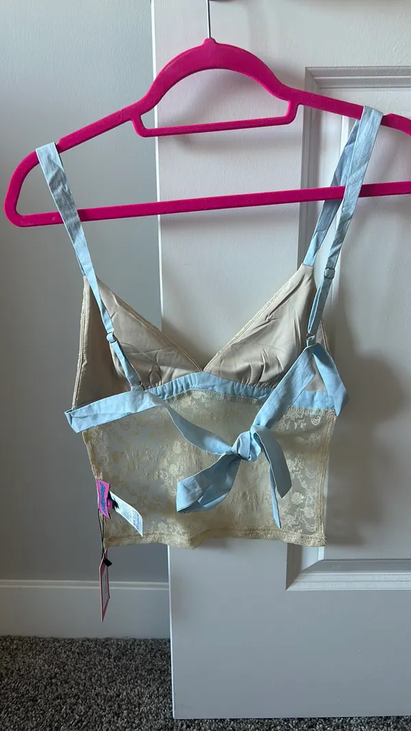 Edikted White Blue Lace Top - Image 2