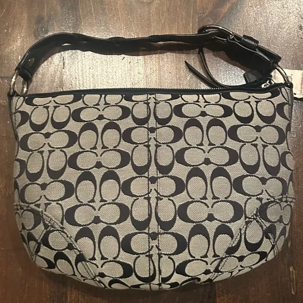 Coach Soho Signature Hobo Black Grey New Monogram Canvas F11858 Classic Y2K - Image 9