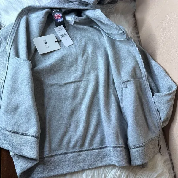 WEAR by Erin Andrews New Orleans Saints Team Heathered Gray Full-Zip Hoodie Size - Image 6
