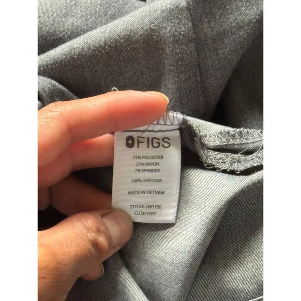 FIGS‎ Women's Technical Collection Scrub Top Gray Short Sleeve V Neck Sz Small - Image 3