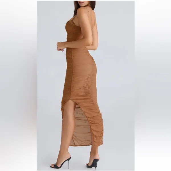 House of Cb Fornarina Ruched Mesh Maxi Dress - Image 3
