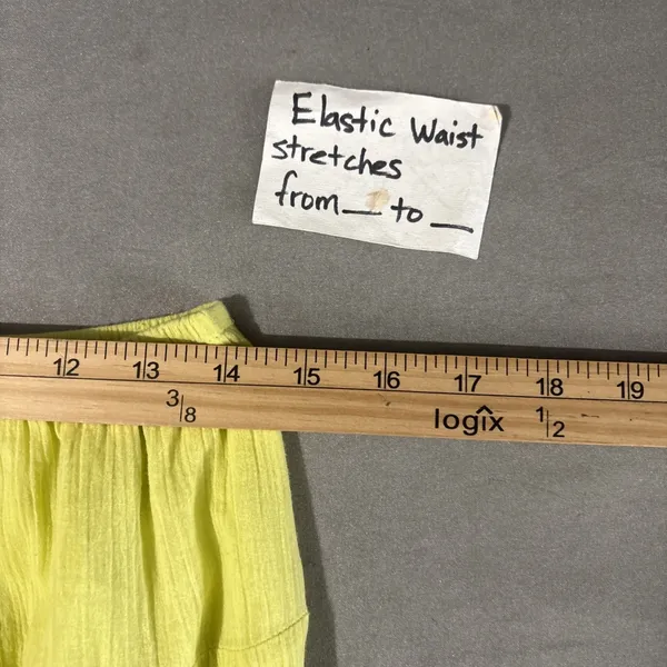 Lark Lane Skirt Size 12 Lime Yellow Dopamine Bright Flowy Summer Crinkle Gauze - Image 6