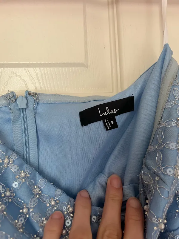 Lulus Dress Maxi Blue - Image 3