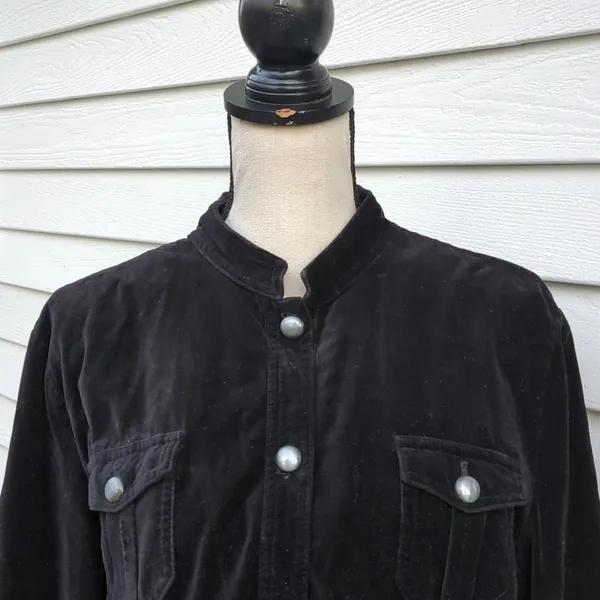 Charter Club Mock Neck Collar Velveteen Jacket - Image 2