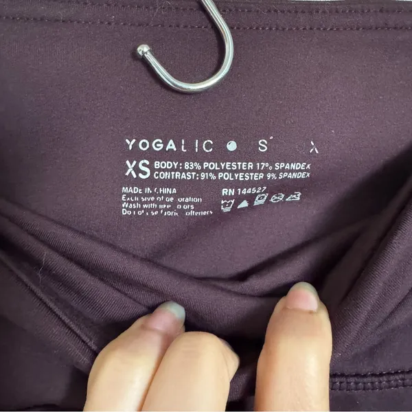 Yogalicious Lux Grape Wine Purple High Waist Biker Shorts Size XS - Image 3
