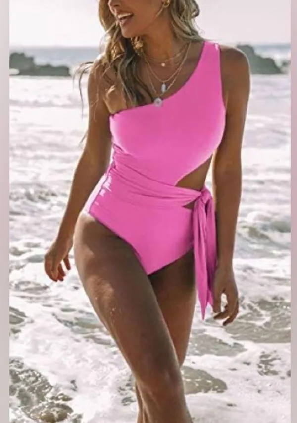 NWT Lillusory One-Shoulder Pink Swimsuit - Image 7