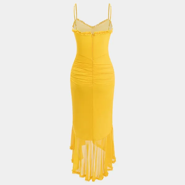 💛TIANMI Mesh Slip Ruffle Maxi Dress💛 ~M NWT - Image 6